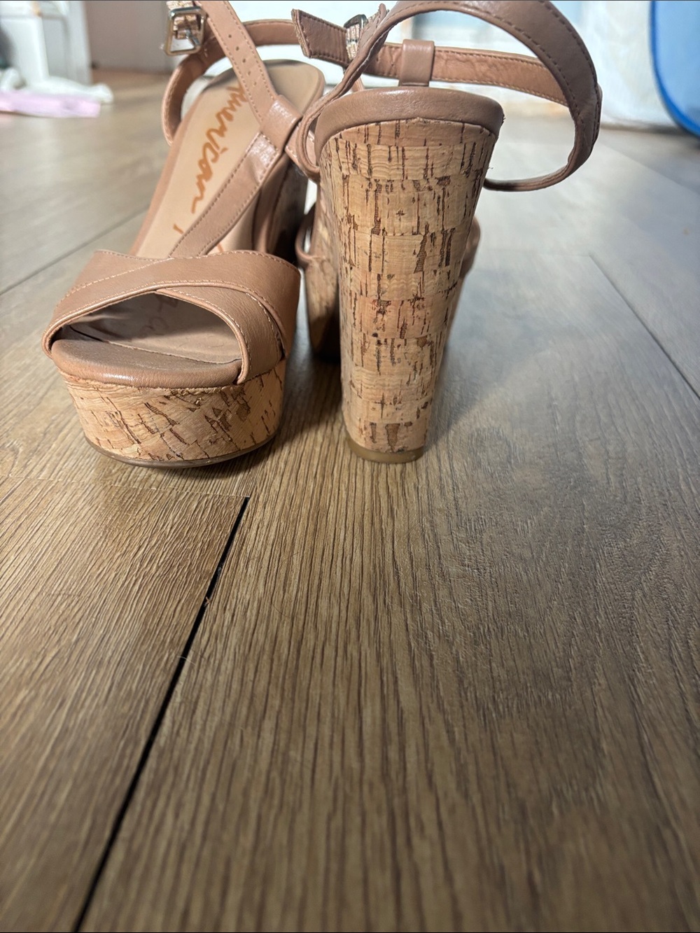 American Rag Tan Cork Platform Block Heel Sandals